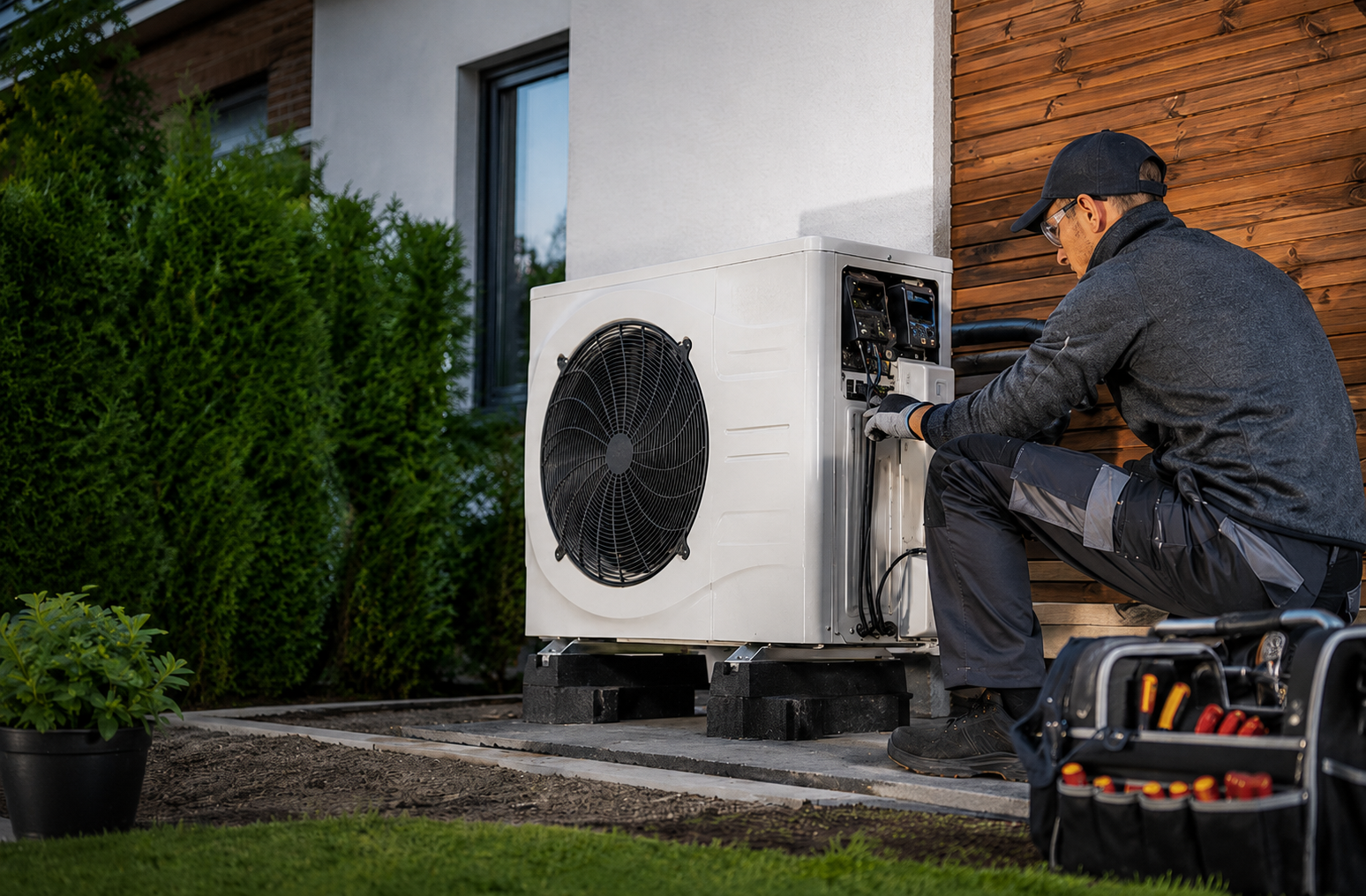 Professional heat pump installation